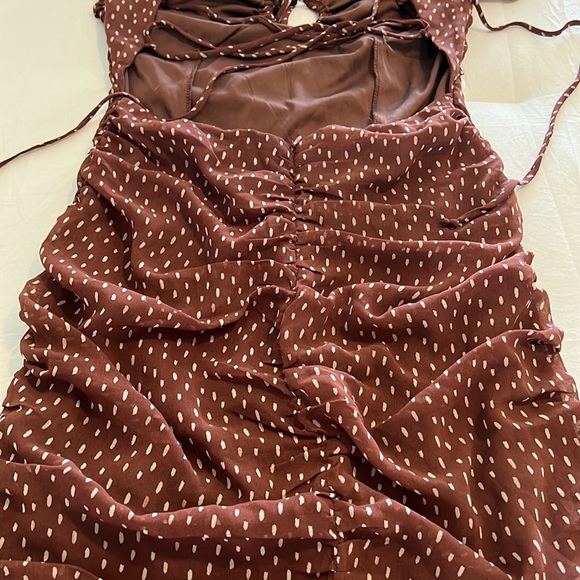🤎 Brown Chiffon Dress - Picture 7 of 10